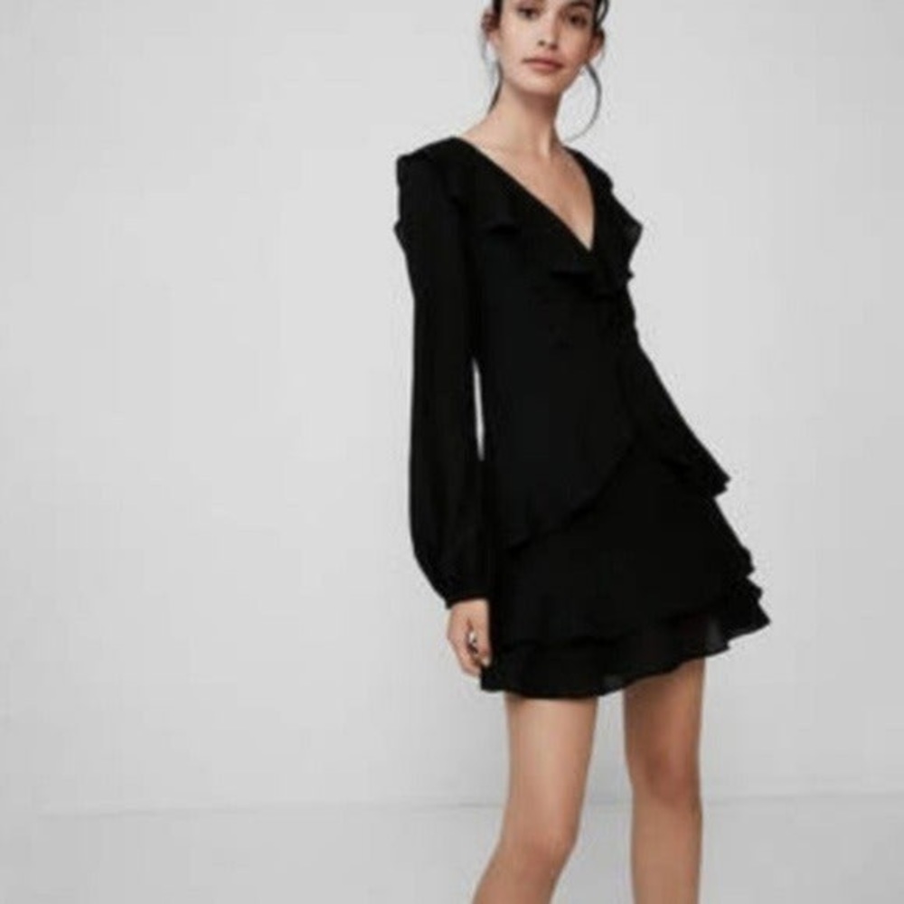 Express Ruffle Fit & Flare Dress